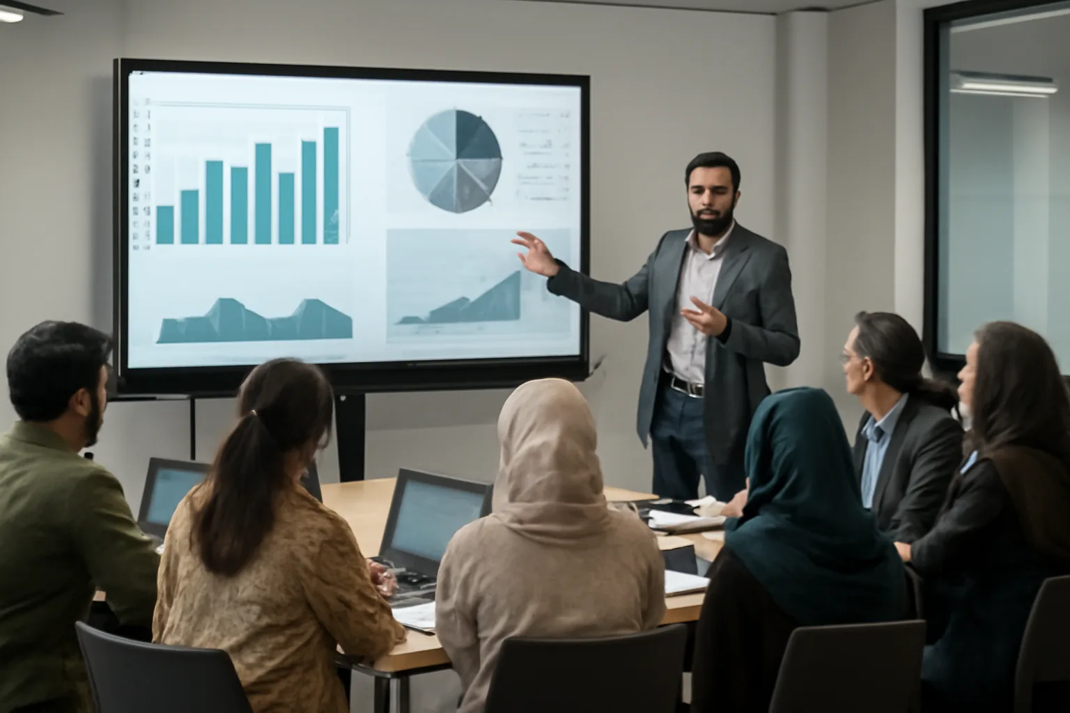 professional research training session with Pakistani researchers and