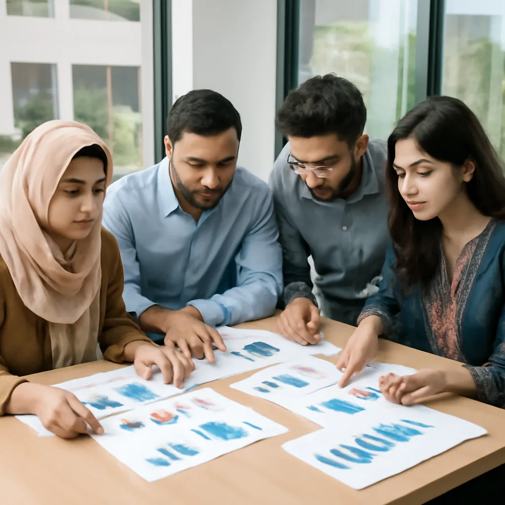 Square photo of a research team in Pakistan