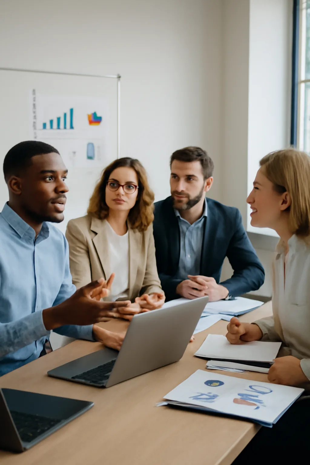 professional photo of researchers in a training discussion